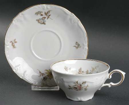 Empress (Gold Trim) Flat Cup & Saucer Set