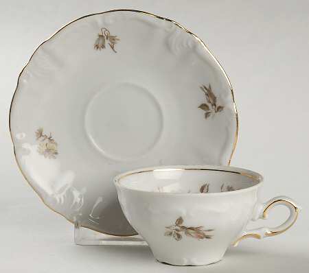 Empress (Gold Trim) Flat Demitasse Cup & Saucer Set