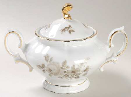 Grey Dawn (Rim) Sugar Bowl & Lid