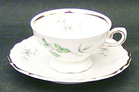 Green Ming (Gold) Footed Demitasse Cup & Saucer Set