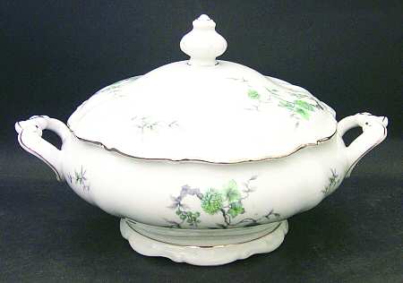 Green Ming (Gold) Round Covered Vegetable