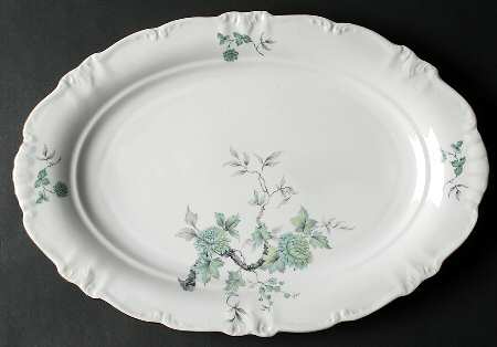 Green Ming (Gold) 15" Oval Serving Platter