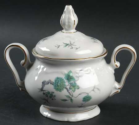 Green Ming (Gold) Sugar Bowl & Lid