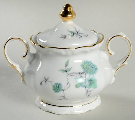 Green Ming (Gold) Mini Sugar Bowl & Lid