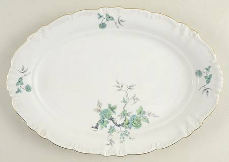 Green Ming (Gold) 14" Oval Serving Platter