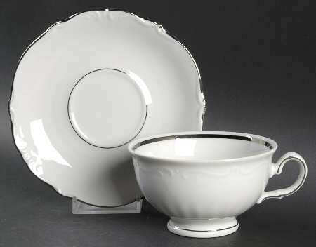 Heirloom Platinum Footed Cup & Saucer Set