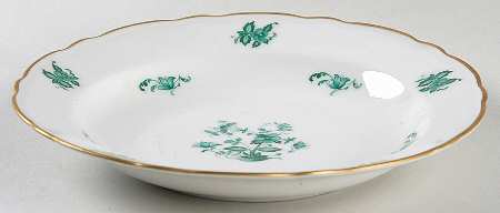 Meissen Jade Rim Soup Bowl