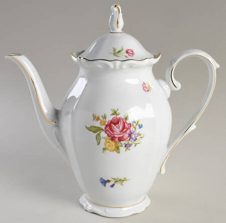 Mignon (Gold Backstamp, Scalloped) Coffee Pot & Lid