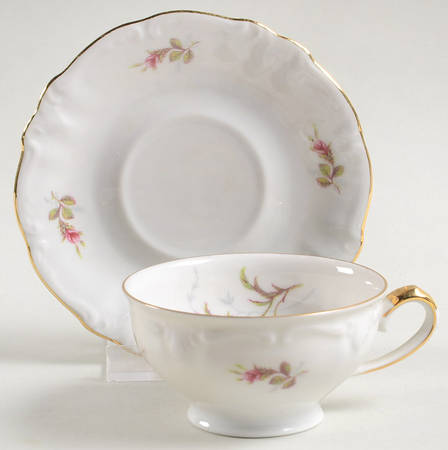 Moss Rose Footed Demitasse Cup & Saucer Set