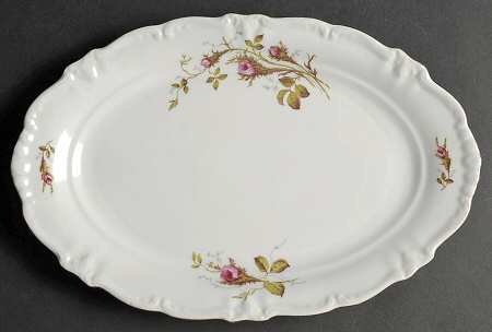 Moss Rose 13" Oval Serving Platter