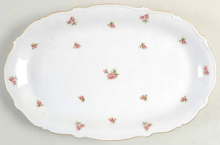 Rosebud (Rim Shape) 12" Oval Serving Platter