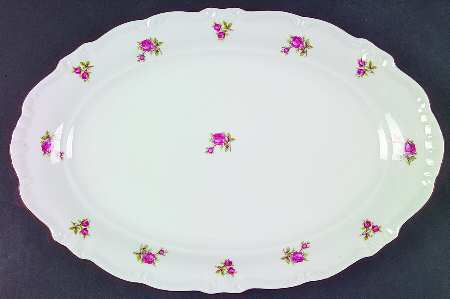 Rosebud (Rim Shape) 13" Oval Serving Platter