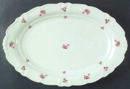 Rosebud (Rim Shape) 15" Oval Serving Platter