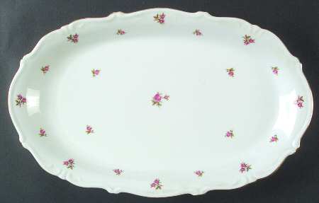 Rosebud (Rim Shape) 15" Oval Serving Platter