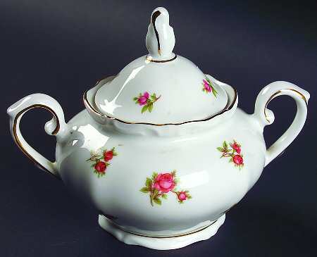 Rosebud (Rim Shape) Sugar Bowl & Lid