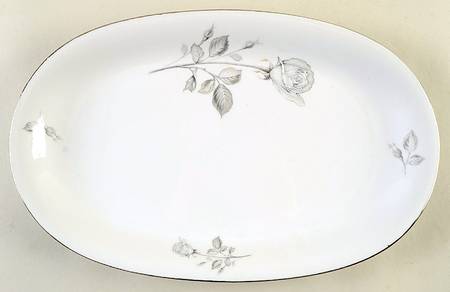 Snow Rose 14" Oval Serving Platter