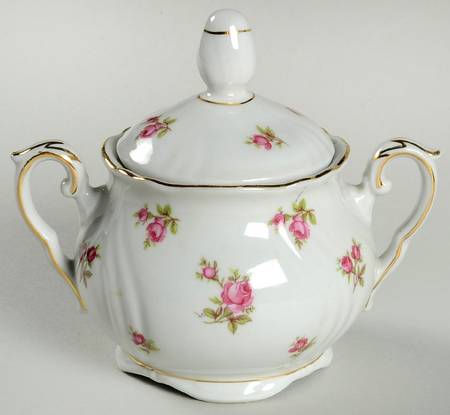 Spring Roses (Swirl) Sugar Bowl & Lid