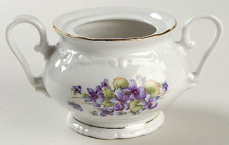 Violets Sugar Bowl No Lid