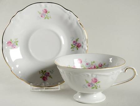 Rosalie Footed Cup & Saucer Set