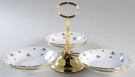 WIG148 7" x 12" 3-Part Relish & Metal Stand (FR) HC