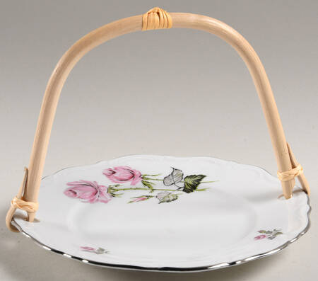 WIG19 5 3/8"-5 5/8" Bamboo Handled Serving Plate  HC