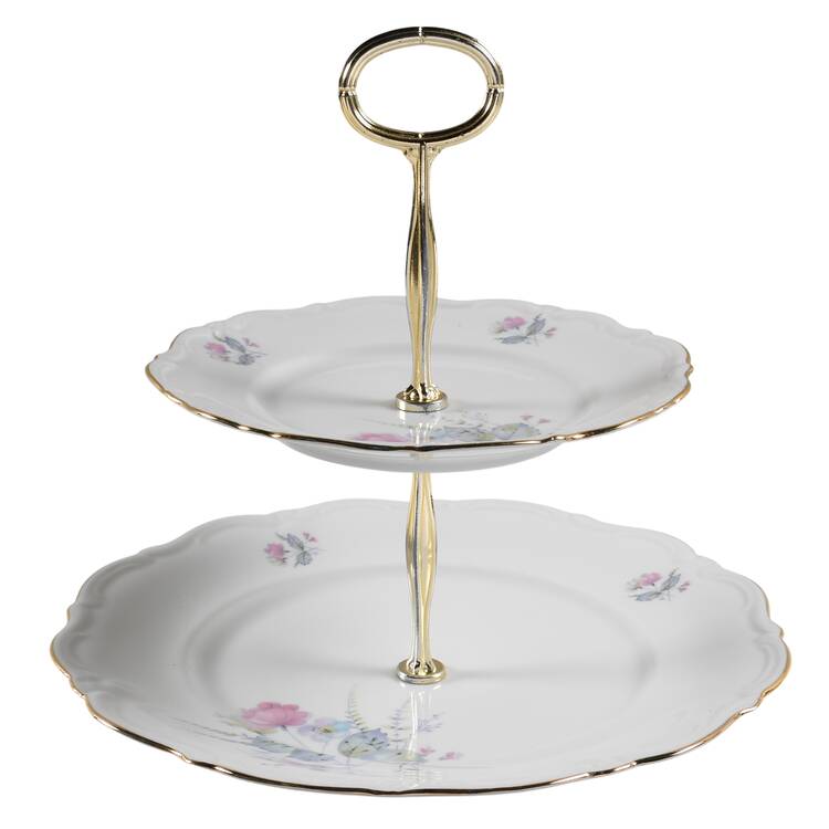 WIG86 6 5/8"-10"  2 Tiered Serving Tray (Dp, Sp) HC