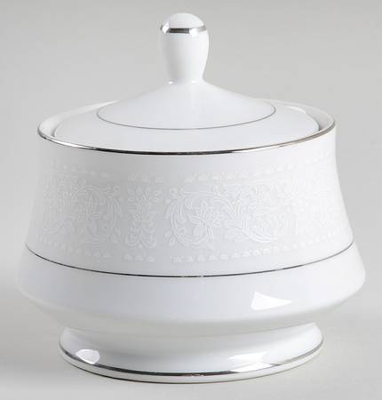 White Lace Sugar Bowl & Lid