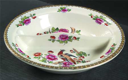 Pheasant (Smooth) 11" Round Divided Vegetable Bowl