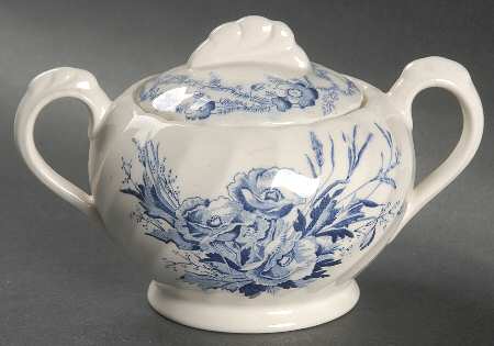 Harvest Blue Sugar Bowl & Lid