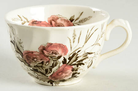 Harvest Pink and Brown Flat Cup