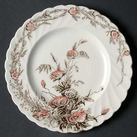 Harvest Pink and Brown Bread & Butter Plate