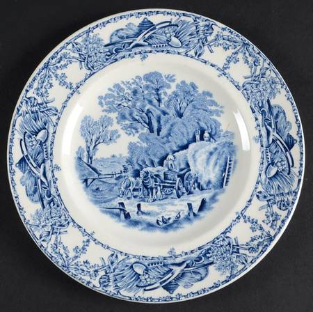 Pastoral Davenport Blue Bread & Butter Plate