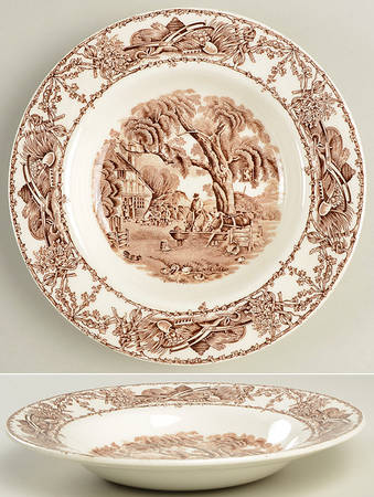 Pastoral Davenport Brown Rim Soup Bowl