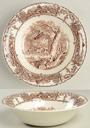 Pastoral Davenport Brown 8" Round Vegetable Bowl