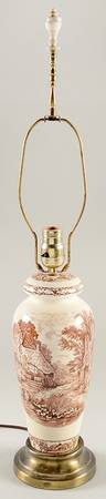 Pastoral Davenport Brown 22" Electric Lamp No Shade