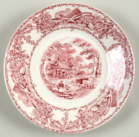 Pastoral Davenport Red Saucer