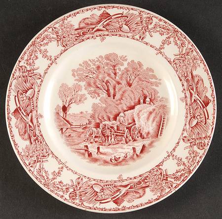 Pastoral Davenport Red Bread & Butter Plate