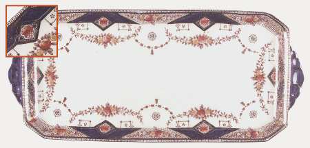 Stafford Brown, Rust and Yellow Large Sandwich Tray