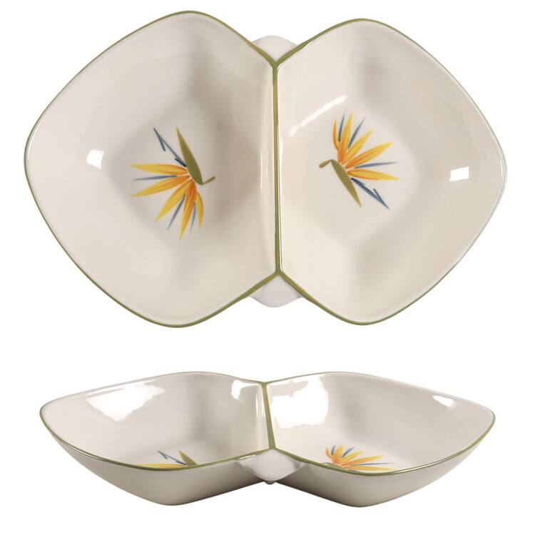 Bird of Paradise 16" Oval Divided Vegetable Bowl by Winfield