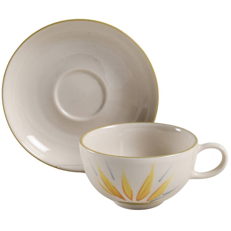 Bird of Paradise Flat Cup & Saucer Set