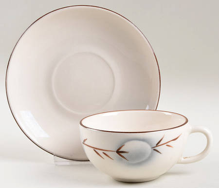 Pussy Willow Flat Cup & Saucer Set