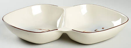 Pussy Willow 13" Oval Divided Vegetable Bowl
