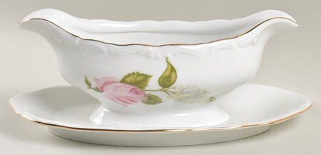 Briar Rose Gravy Boat with Attached Underplate