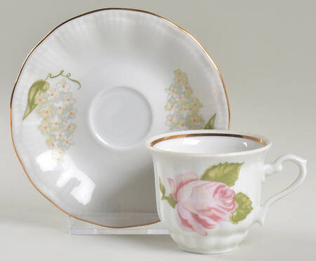 Briar Rose Flat Demitasse Cup & Saucer Set