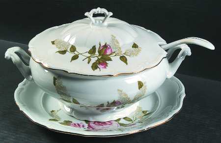Briar Rose Tureen & Lid w/Ladle & Underplate