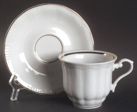 Empire (Gold Trim) Flat Cup & Saucer Set