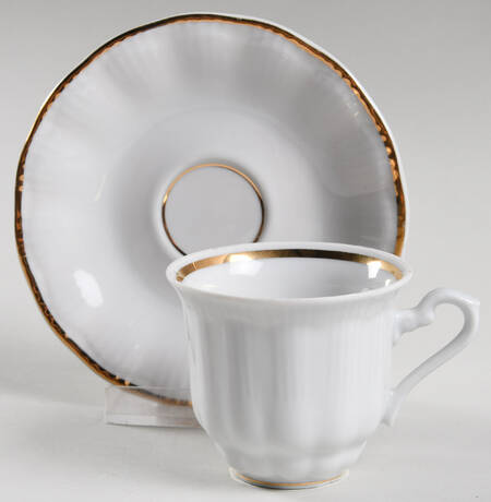 Empire (Gold Trim) Flat Demitasse Cup & Saucer Set