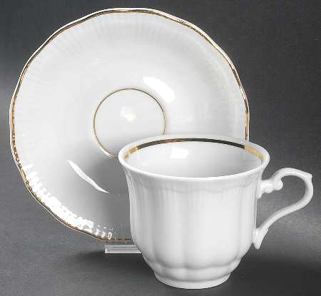 Empire (Gold Trim) Flat Cup & Saucer Set
