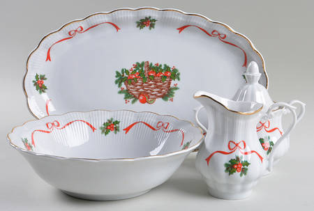 Holiday Ribbon (Ribbed) 5 Piece Hostess Set
