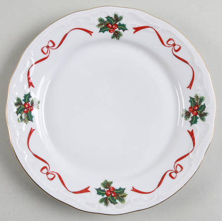 Holiday Ribbon (Scalloped) Salad Plate